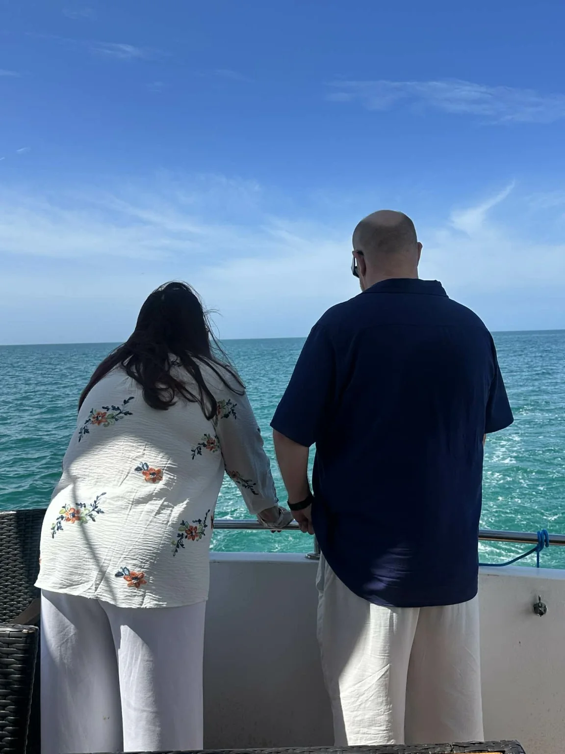 A quiet moment looking over the Gulf during Lisa's burial at sea